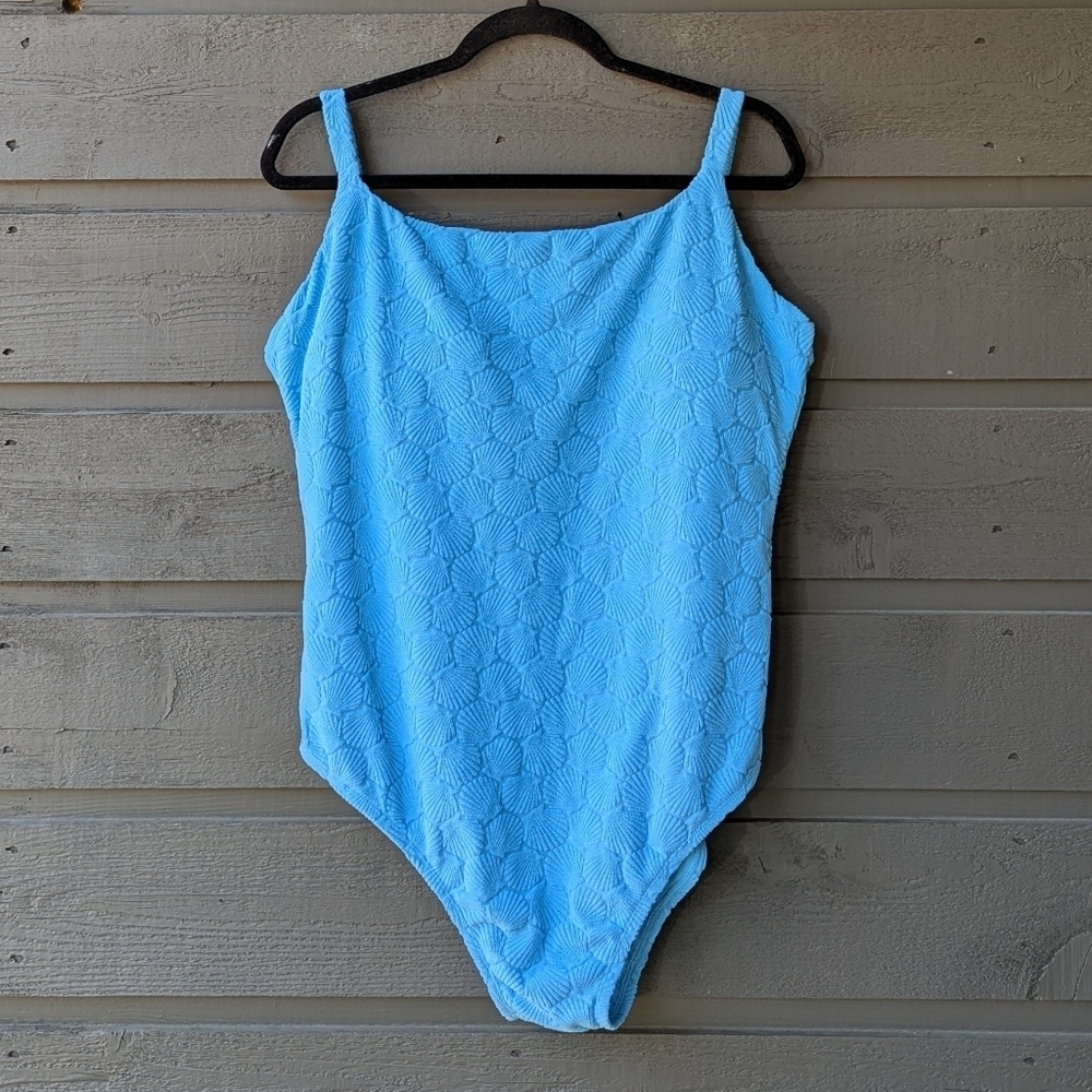 Andie Swim The Jetties One Piece Crystal Blue Seashells Size 2X Beach Vacation